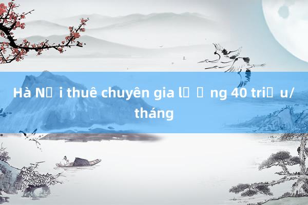 Hà Nội thuê chuyên gia lương 40 triệu/tháng