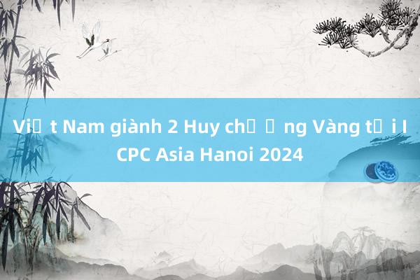 Việt Nam giành 2 Huy chương Vàng tại ICPC Asia Hanoi 2024