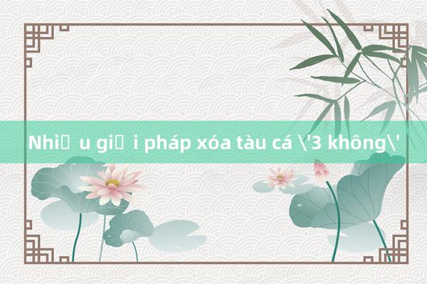 Nhiều giải pháp xóa tàu cá '3 không'