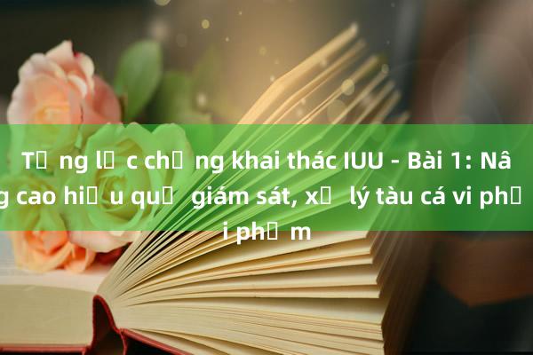 Tổng lực chống khai thác IUU - Bài 1: Nâng cao hiệu quả giám sát， xử lý tàu cá vi phạm