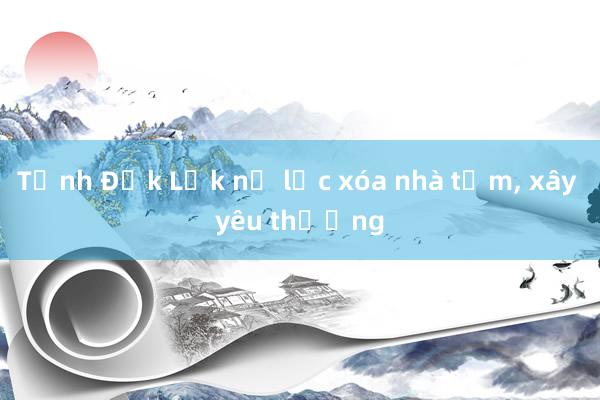 Tỉnh Đắk Lắk nỗ lực xóa nhà tạm， xây yêu thương 