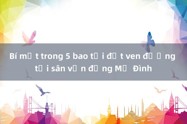 Bí mật trong 5 bao tải đặt ven đường tại sân vận động Mỹ Đình